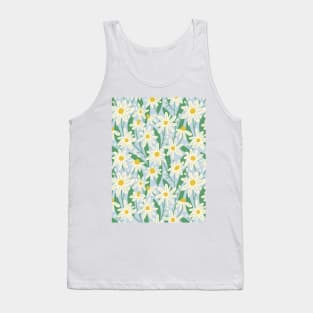 Wild daisy flower pattern in pale blue Tank Top